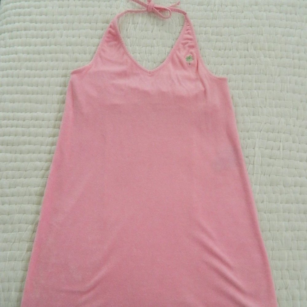 Lilly Pulitzer Pink Terry Cotton Halter Dress, girls small